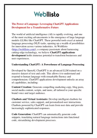 the power of language leveraging chatgpt
