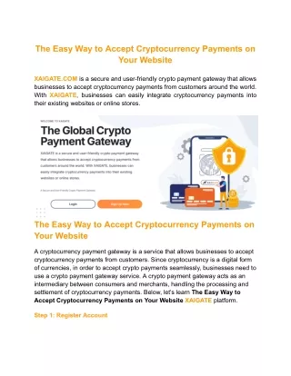 The Easy Way to Accept Cryptocurrency Payments on Your Website