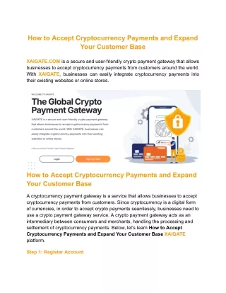 How to Accept Cryptocurrency Payments and Expand Your Customer Base