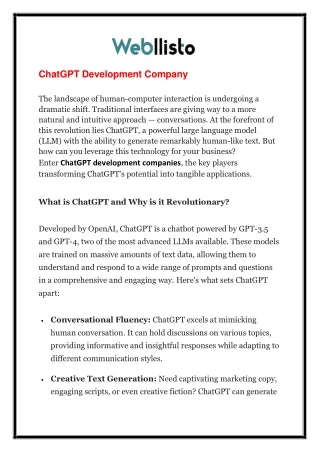 chatgpt development company the landscape