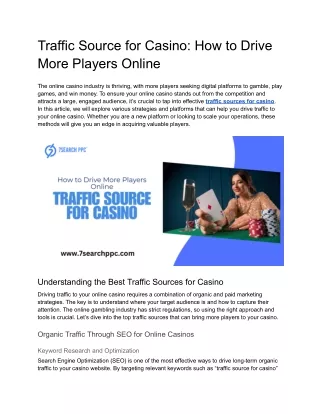 Traffic Source for Casino_ How to Drive More Players Online