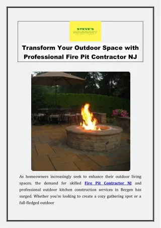 Professional Fire Pit Contractor NJ: Quality You Can Trust