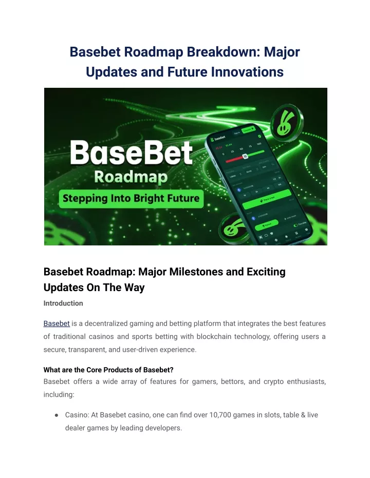 basebet roadmap breakdown major updates