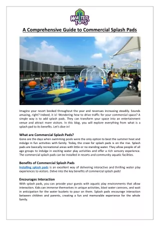 Empex Watertoys® - A Comprehensive Guide to Commercial Splash Pads