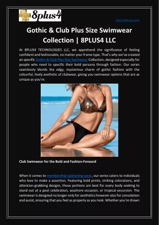 Gothic & Club Plus Size Swimwear Collection | 8PLUS4 LLC