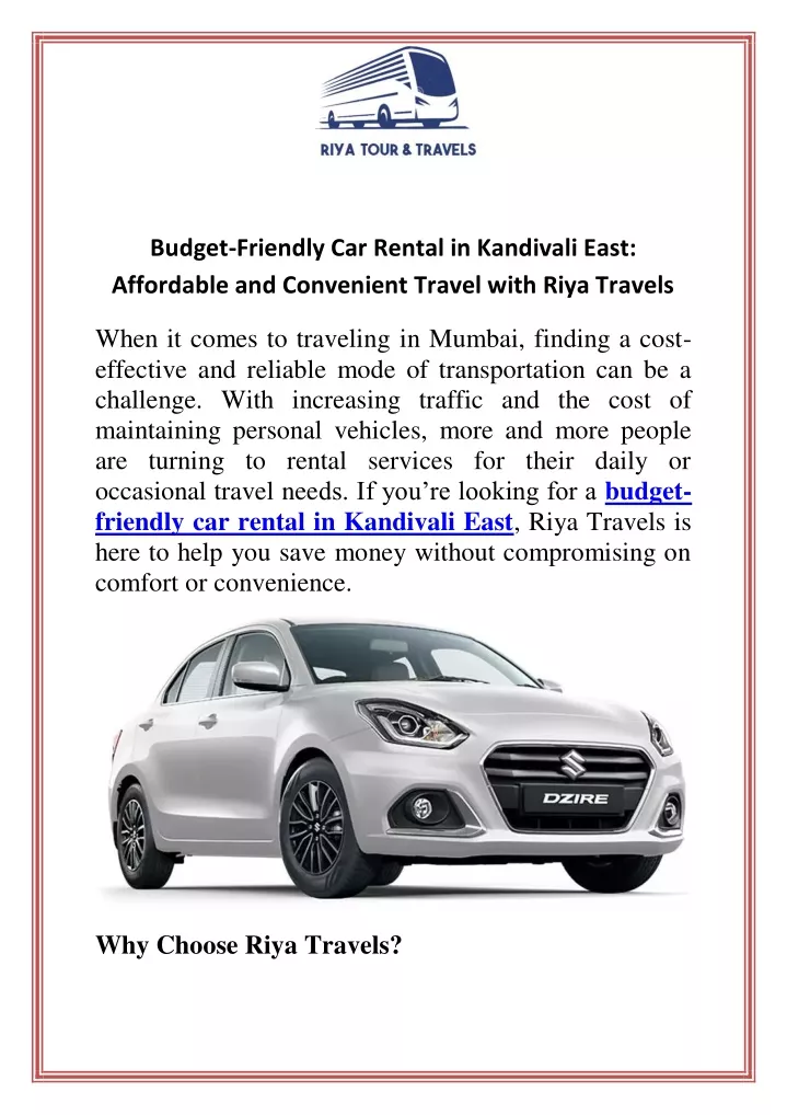 budget friendly car rental in kandivali east