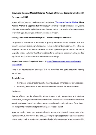 Enzymatic Cleaning Market trends 2036