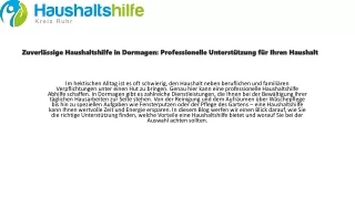"Zuverlässige Haushaltshilfe in Grevenbroich: Professionelle Unterstützung für I