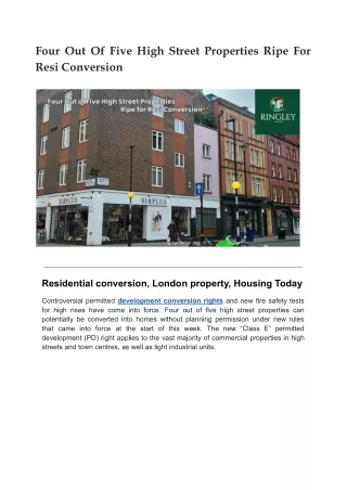 four out of five high street properties ripe