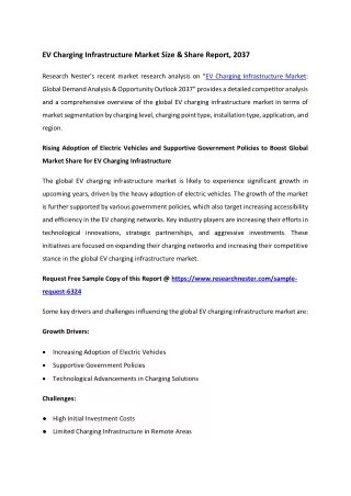 EV Charging Infrastructure Market Trends 2036
