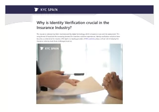 Why is Identity Verification crucial in the Insurance Industry?