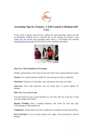 Master Your Look with Grooming Tips for Female - Soft Launch