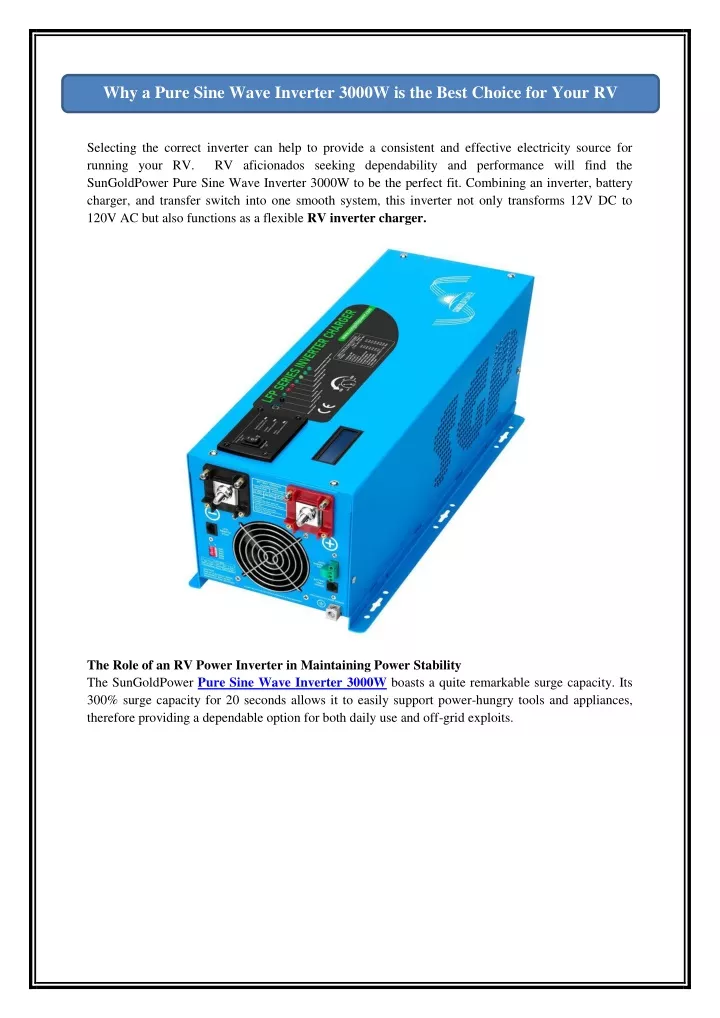 why a pure sine wave inverter 3000w is the best