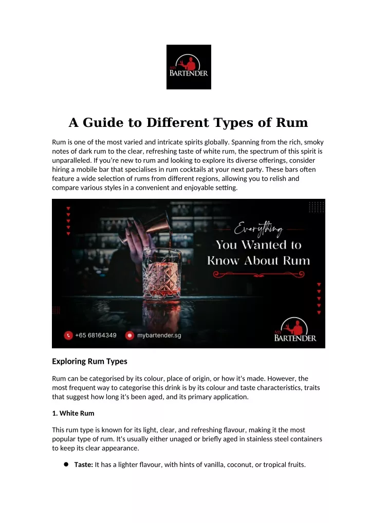 a guide to different types of rum