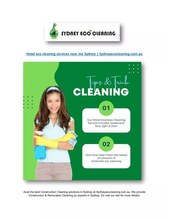 hotel eco cleaning services near me sydney