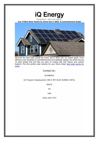 top 10 best solar panels for home use in 2024