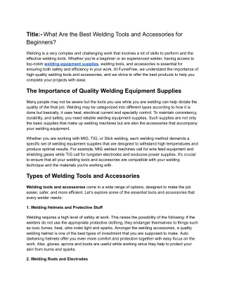 What Are the Best Welding Tools and Accessories for Beginners_