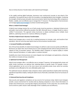 how to achieve business transformation with