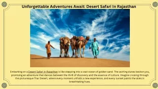 Unforgettable Adventures Await Desert Safari In Rajasthan