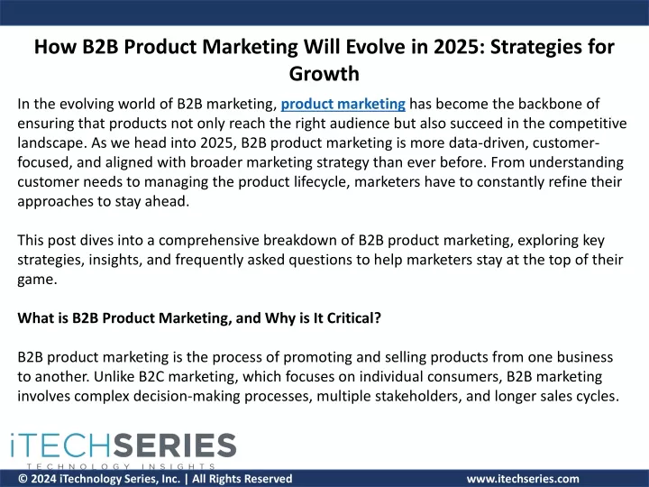 how b2b product marketing will evolve in 2025