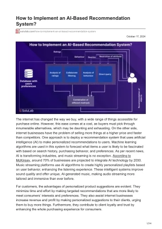 how to implement an ai based recommendation system