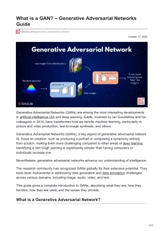 what is a gan generative adversarial networks