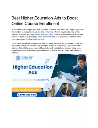 Best Higher Education Ads to Boost Online Course Enrollment