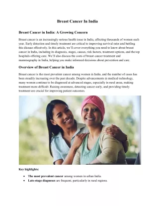 Breast Cancer In India
