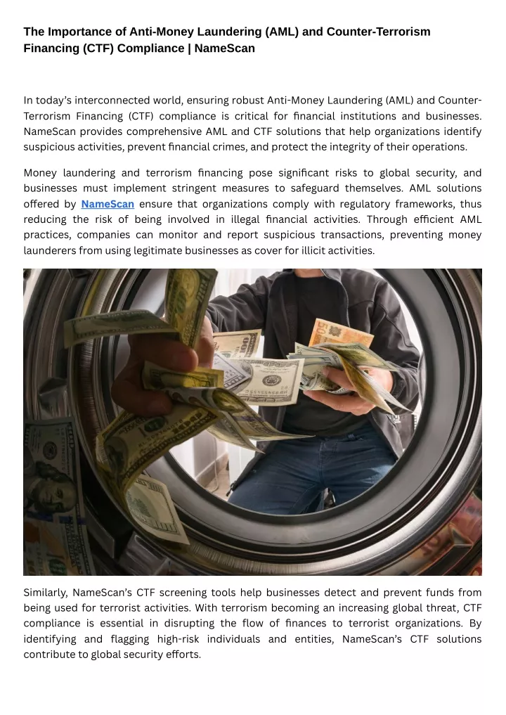 the importance of anti money laundering