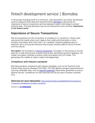 fintech development service bizmobia