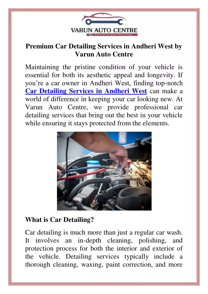 premium car detailing services in andheri west