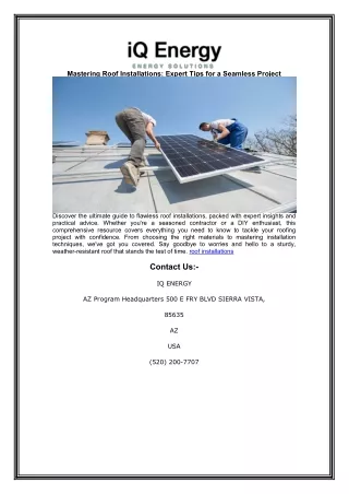 mastering roof installations expert tips