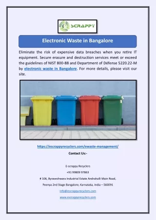 Electronic Waste in Bangalore