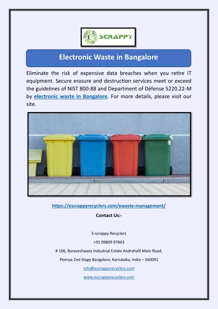 electronic waste in bangalore