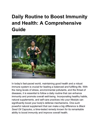 daily routine to boost immunity and health