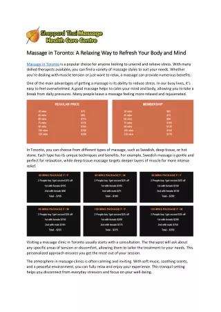 massage in toronto a relaxing way to refresh your