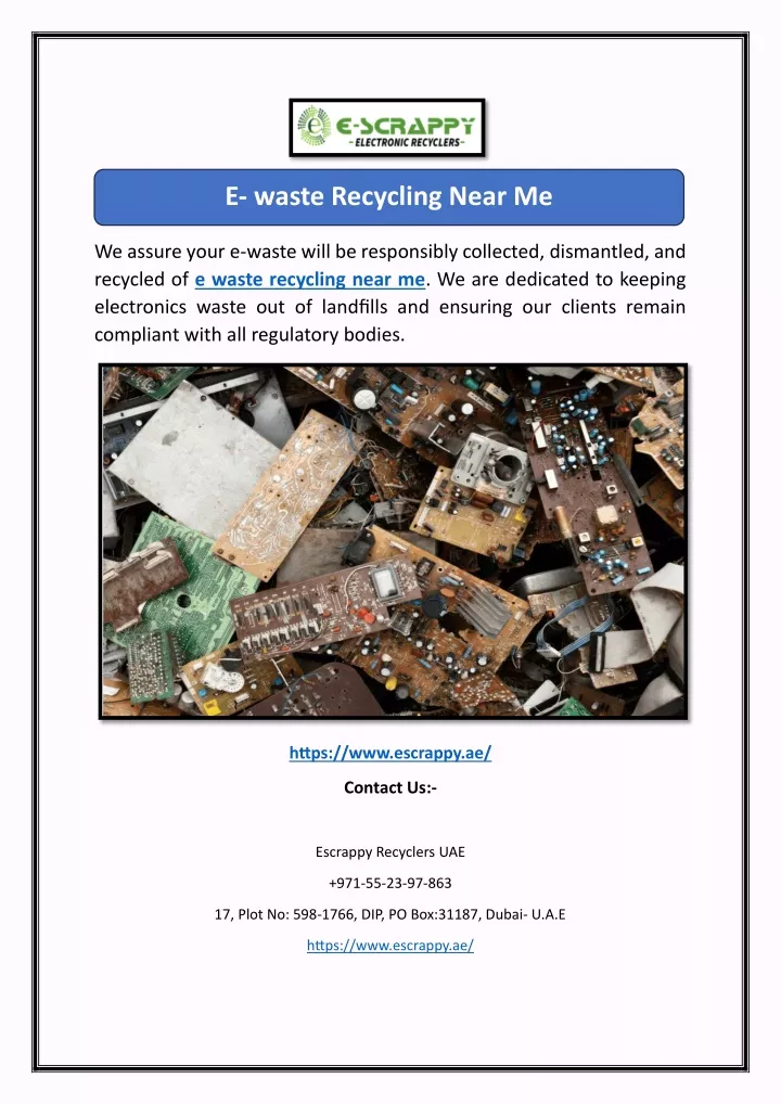 e waste recycling near me