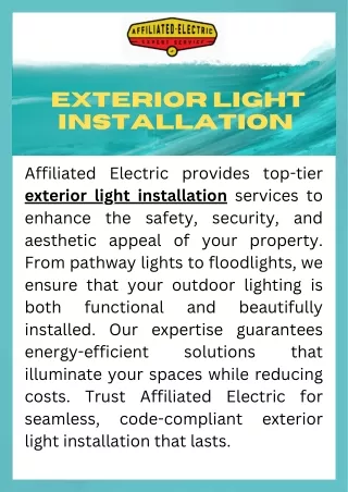 Professional Exterior Light Installation Services by Affiliated Electric