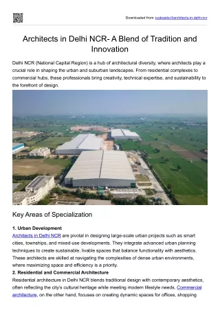 Architects in Delhi NCR- A Blend of Tradition and Innovation