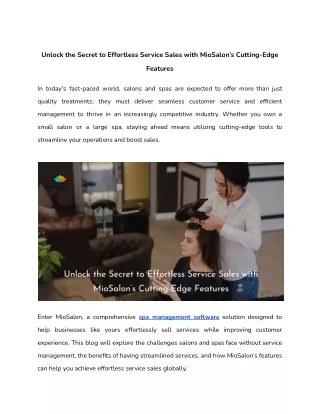 Unlock the Secret to Effortless Service Sales with MioSalon’s Cutting-Edge Features