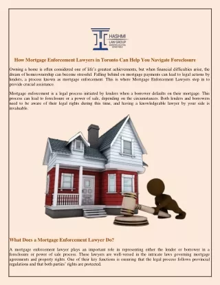 How Mortgage Enforcement Lawyers in Toronto Can Help You Navigate Foreclosure