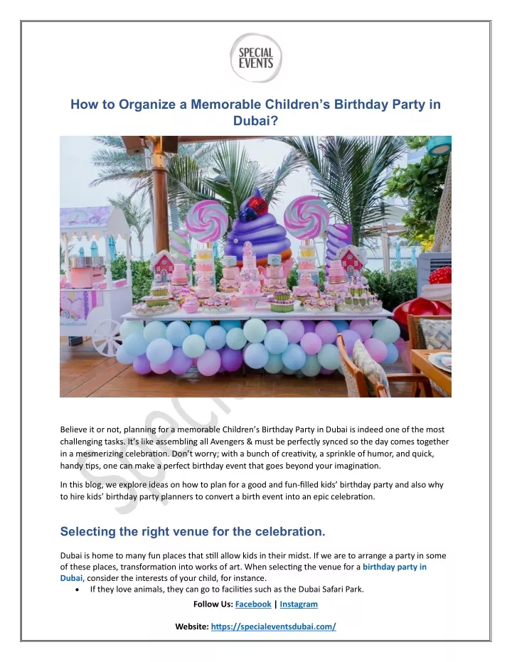 how to organize a memorable children s birthday