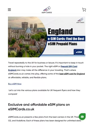 Prepaid SIM Card England: Affordable Plans for Locals and Residents