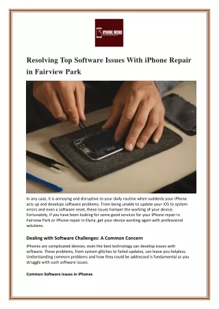 Resolving Top Software Issues With iPhone Repair in Fairview Park