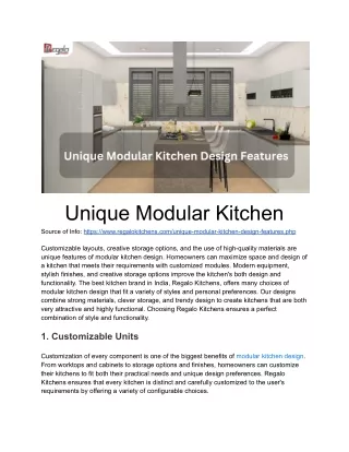 Unique Modular Kitchen Design Features