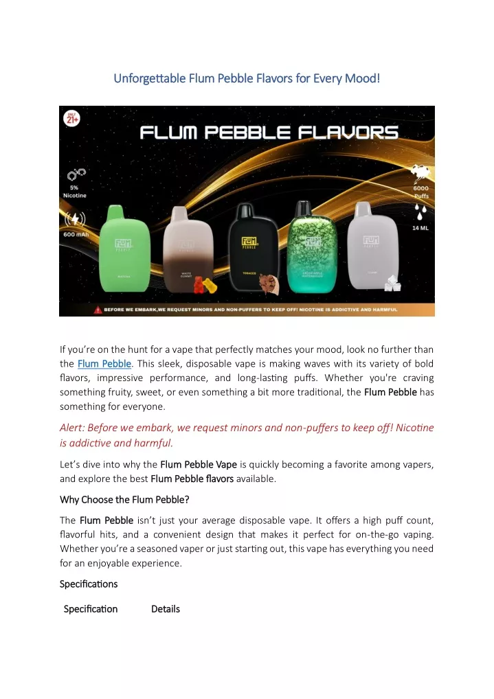 unforgettable flum pebble flavors for every mood