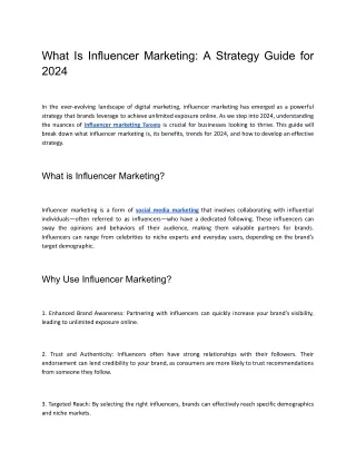 What Is Influencer Marketing_ A Strategy Guide for 2024