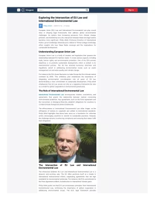 Exploring the Intersection of EU Law and International Environmental Law