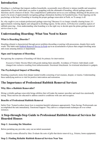 A Step-by way of-Step Guide to Professional Rubbish Removal Services for Hoarded
