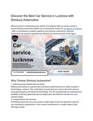 discover the best car service in lucknow with